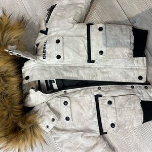 Diesel Black and White Puffer Jacket